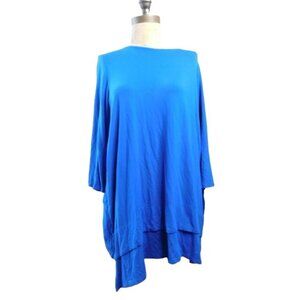 Eileen Fisher Size M Medium 3/4 Sleeve Tunic Longer STRETCH Knit Top